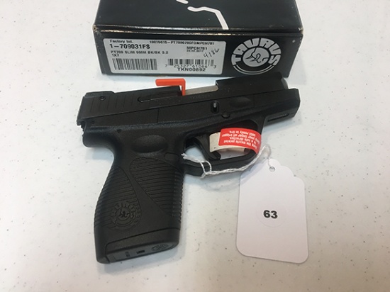 Taurus PT709 Slim 9MM, Serial #TKN00892, New In Box