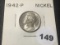 1942-P Silver Jefferson Nickel, UNC