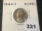 1944-D Silver Jefferson Nickel, UNC