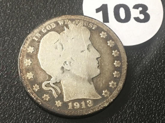1913-D Barber Quarter