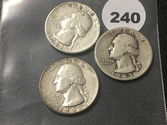 1943, 43-D, 43-S Washington Quarters