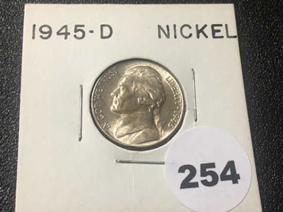 1945-D Silver Jefferson Nickel, UNC