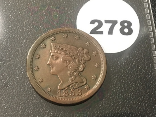 1853 Half Cent, UNC
