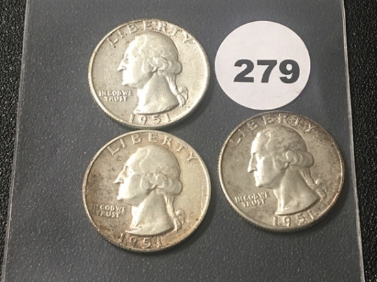 1951, 51-D, 51-S Washington Quarters