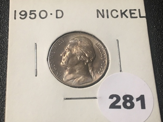1950-D Jefferson Nickel, UNC