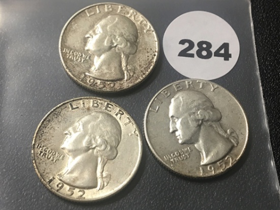 1952, 52-D, 52-S Washington Quarters