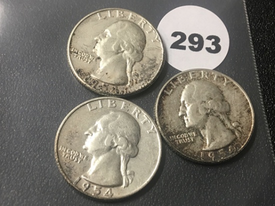 1954, 54-D, 54-S Washington Quarters