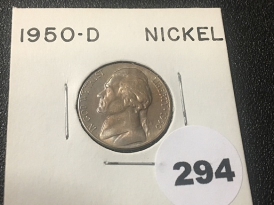 1950-D Jefferson Nickel, UNC