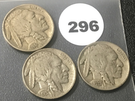 1937, 37-D, 38-D Buffalo Nickels