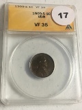 1909-S VDB Lincoln Cent, ANACS VF35