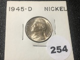 1945-D Silver Jefferson Nickel, UNC
