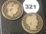 1894, 1899 Barber Quarters