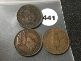 1891, 1907, 1916 Canadian Large Cents