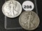 (2) 1929-S Walking Liberty Half Dollars