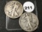 (2) 1929-D Walking Liberty Half Dollars