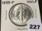 1935 Walking Liberty Half, BU