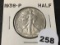 1938 Walking Liberty Half