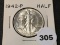1942 Walking Liberty Half, BU