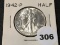 1942 Walking Liberty Half, BU
