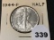 1944 Walking Liberty Half, UNC