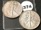 (2) 1946 Walking Liberty Half Dollars