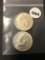 (2) 1964 Kennedy Half Dollars