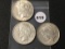 3 X $ (2) 1922, 22-S Peace Dollars