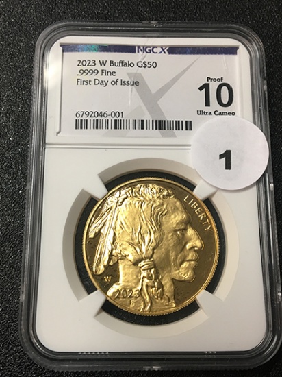 2023-W $50 Gold Buffalo NGCX Proof  MS10 FDOI