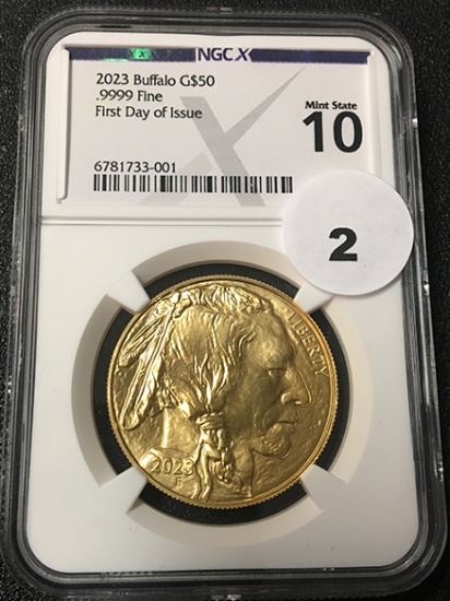 2023 $50 Gold Buffalo  NGCX MS10 FDOI