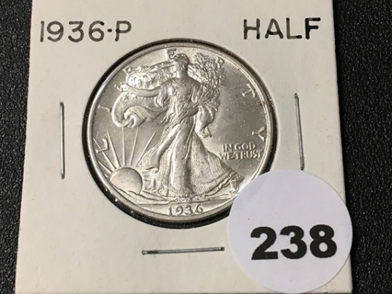 1936 Walking Liberty Half, UNC