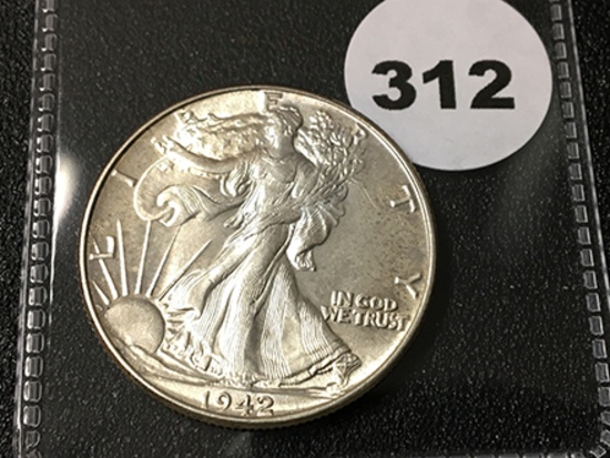 1942 Walking Liberty Half, AU
