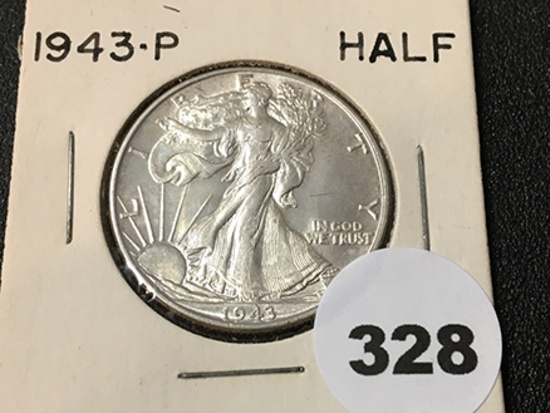 1943 Walking Liberty Half, BU