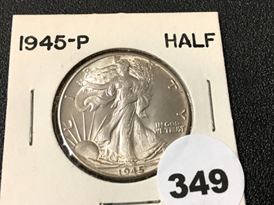 1945 Walking Liberty Half, BU