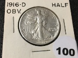 1916-D OBV Walking Liberty Half