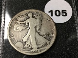 1916-D OBV Walking Liberty Half