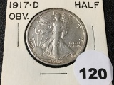 1917-D OBV Waling Liberty Half