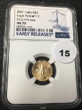 2021 $5 Gold Eagle NGC MS70 T-2 Early Releases