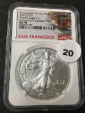 2021-D $1 Silver Eagle NGC MS70 Emergency Production Heraldic Eagle T-1