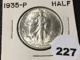 1935 Walking Liberty Half, BU