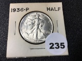 1936 Walking Liberty Half, BU