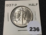 1937 Walking Liberty Half, BU