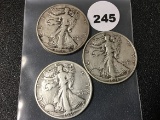 (3) 1936 Walking Liberty Half Dollars