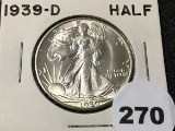 1939-D Walking Liberty Half, BU