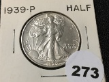 1939 Walking Liberty Half, UNC