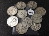 (10) 1940 P & S Walking Liberty Half Dollars