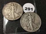 (2) 1941 Walking Liberty Half