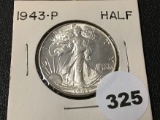 1943 Walking Liberty Half, BU