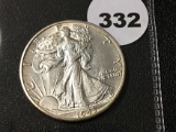 1943-D Walking Liberty Half, UNC