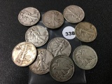 (10) 1943 Walking Liberty Half Dollar, Mixed Mints