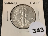 1944-D Walking Liberty Half, UNC